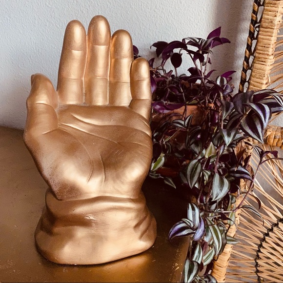 **SOLD** Large Gold Ceramic Hand Sculpture - Picture 2 of 5